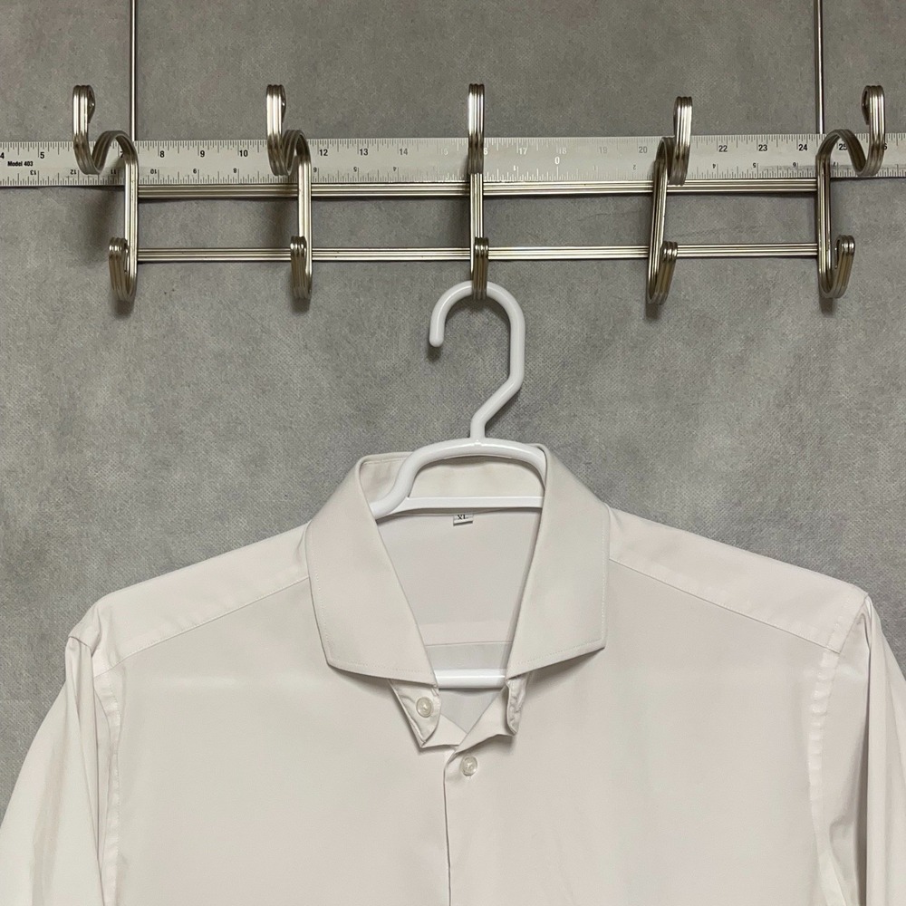 State & Liberty Shirt Men XL White Geometric Button Up Textured Dress Academia